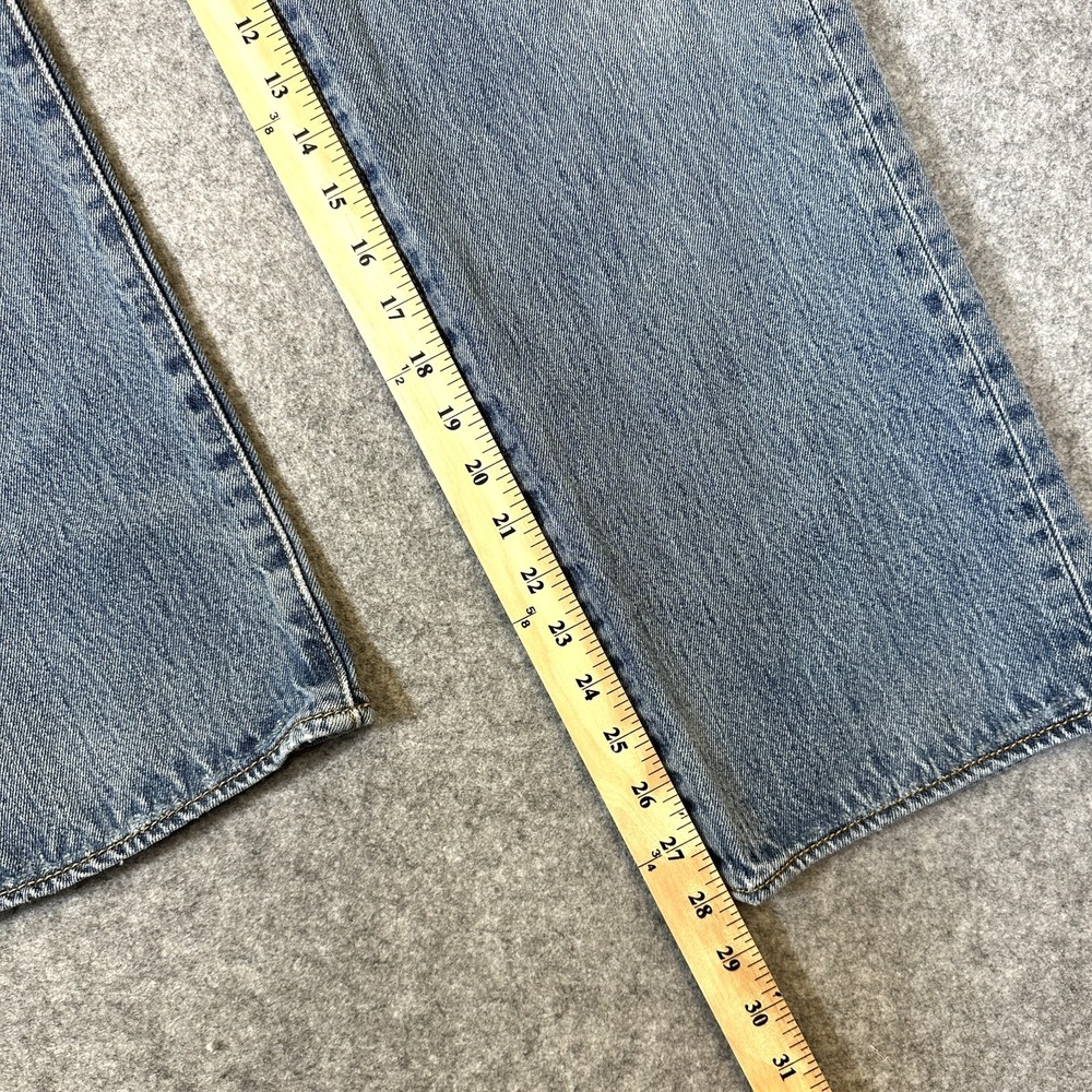 Levis 501 Jeans Mens 36x30 Light Blue Denim Straight Leg Button Fly Distressed - Picture 5 of 11